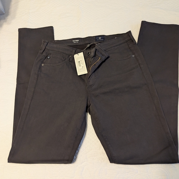 Ag Adriano Goldschmied The Prima Cigarette Leg Jeans in Charcoal Brown - Picture 2 of 7